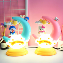 Girl heart bedside lamp bedroom night light led baby feeding eye protection energy saving dormitory plug-in small table lamp cute