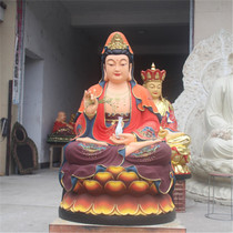 Factory direct sales Resin Guanyin Bodhisattva 1 meter 3 Dunhuang color Guanyin Buddha statue temple lotus ancient color Guanyin