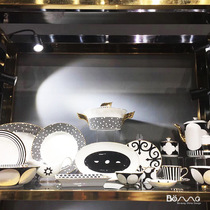 European hotel banquet family banquet 74 skull porcelain tableware set dish rice bowl soup Cup Cup dish pot