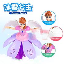 2017 new 360-degree rotating electric Universal Lighting music angel girl ice and snow princess toy gift