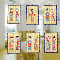 Kindergarten blue printed cloth edge DIY bamboo curtain ornaments preschool education beauty work ring creation Chinese style bamboo hanging ornaments