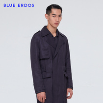 BLUE ERDOS mens lapel long sleeve big pocket mens windbreaker casual versatile long Business Mens coat