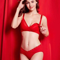 Maternity underwear set Cotton New Year underwear Festive feeding nursing bra Wedding bra Cotton big red