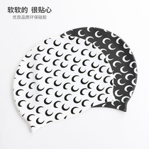 About blue ins Wind swimming cap simple adult long hair swimming cap waterproof and comfortable non-stop swimming cap female full bag