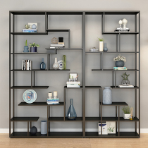 Nordic simple iron bookshelf creative shelf partition landing industrial wind multi-storey living room office shelf