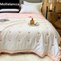 Summer ice silk Summer cool quilt four-piece double summer thin quilt Single air conditioning quilt Summer quilt spring and autumn can be washed
