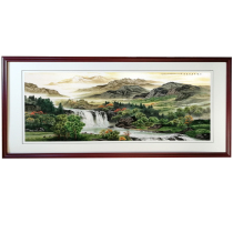 Handmade Suzhou embroidery painting Suzhou embroidery finished hanging painting Office conference hall Living room decorative painting Landscape landscape