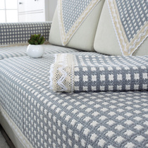 Cotton linen sofa cushion all season universal antistatic non-slip coarse cloth cushion towels fabric minimalist modern customizable to make