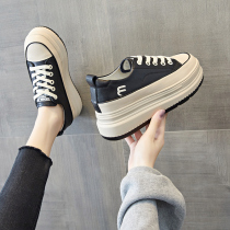 Inside heightening womens shoes 2022 spring new wave thick bottom muffin shoes single shoes fashion bursting small white shoes casual board shoes