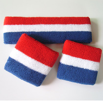 Sports headband kindergarten playing blue ball hair band red white blue primary and secondary school students headband headband wipe sweat wrist wrist