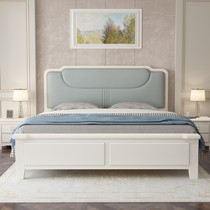 American light luxury solid wood bed 1 5*1 9 modern simple 1 8 meters master bedroom double 1 35 soft back pressure storage bed