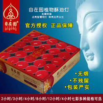 Free garden butter lamp four 4 hours 100 smoke-free lamp Buddha lamp candle tea wax free round lantern