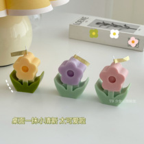 Girl heart~ins wind cute flowers handmade scented candles Bedroom desktop decoration ornaments Niche souvenirs