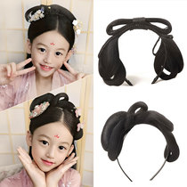 Sales over 100 ancient costumes childrens wig hair hoop Ming Han clothing hair bun girl princess Tang style headband Suzhou