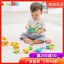 Ao Bei newborn baby bite molars stick boiled tooth gum baby fruit and vegetable grip rattle toy 0-12 months