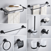Schissen black frosted matt towel rod 304 stainless steel bath towel rack toilet bathroom shelve towel rack