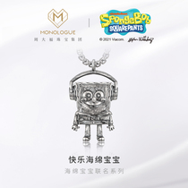 MONOLOGUE MONOLOGUE SpongeBob Series Headphones SpongeBob Vintage Silver Necklace Couple