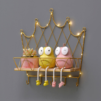 Creative porch key Wall decoration adhesive hook wall hanging bedroom iron wall rack clothing hat storage artifact