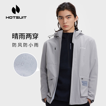 HOTSUIT after show windbreaker mens coat sports hooded casual 2021 Spring and Autumn New windbreaker knitted black