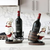 European creative cute chef red wine rack simple living room table wine storage rack wine cabinet Crafts furnishings