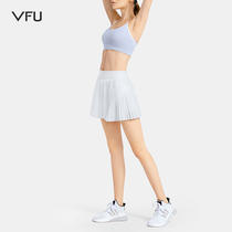 VFU white sports short skirt outside wearing pants skirt Yoga running pleated half body tennis badminton white skirt female summer N