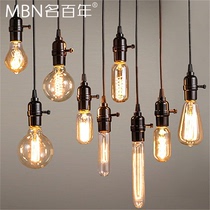 Edison retro creative light bulb single head coffee shop E27 big screw mouth tungsten wire clothing store lamp warm dining room lamp