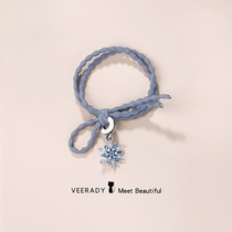 925 sterling silver hair rope female head rope ins small rubber band hair ring net red rope 2021 new tie summer Tanabata gift