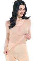 Super ultra-thin transparent skin tone mesh base shirt long sleeve dance dance flesh color perspective invisible underwear performance clothes plus size