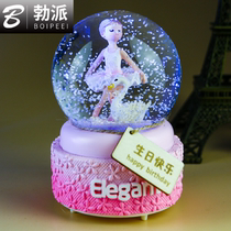  June 1 Childrens Day Christmas Old Man Crystal Ball Music Box Music Box Automatic Snow Birthday gift Girl