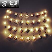 Adhesive hook wedding room office Wall photo wall decoration hemp rope clip fresh Wall photo clip baby paste wave