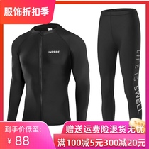 Mens swimsuit Long sleeve surf suit Quick-drying wetsuit top Sunscreen swimming breathable jellyfish suit Snorkeling suit set