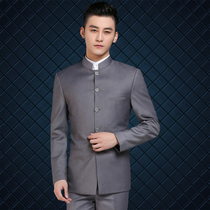 Language Gentry stand-up collar tunic men slim jacket Business casual ethnic suit mens Chinese style free hot youth suit