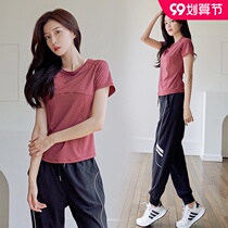 Running suit women Summer thin quick dry outdoor leisure loose gym Sportswear net red temperament yoga suit
