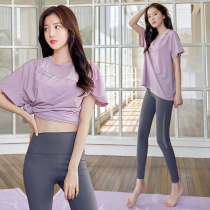 Professional fitness suit womens summer outdoor leisure morning running sportswear quick-drying 2021 new yoga clothes are thin