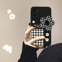 Black Millet Red Rice k40pro Mobile Phone Shell Woman k30 pro k30i 30s to revered Chessboard Grid Woman k20pro Liquid Soft Silicone Anti-Fall Full Bag Plaid Flowers