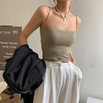 JCCC shadow solid color camisole womens summer with chest pad outside wear clothes without steel rim fine belt base bandeau