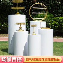Wedding props cylindrical dessert table wedding welcome area decoration wrought iron drum dessert table birthday party ornaments