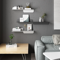 Nordic Wind Wall-mounted Iron Art Minimalist Modern Restaurant Bedrooms Bookroom Wall Deco lined with shelves containing shelves