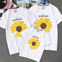 Net red Daisy parent-child short sleeve T-shirt 2020 summer dress a family of three or four large size foreign mother child mother and daughter T-shirt