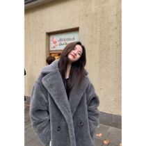 2021 autumn and winter coat imported cashmere lamb wool granule fur coat female young new winter