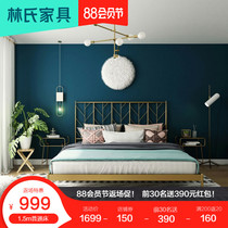 Nordic wrought iron bed Double bed ins wind net red princess bed Light luxury iron frame bed Simple modern iron bed 1 5 bed frame