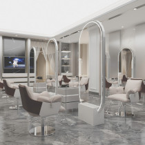 Net Red new hair salon mirror table single-sided double-sided landing simple fashion hairdressing mirror