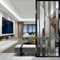 Customize modern minimalist light lavish art Glass partition Screen Living room Entry into the family Xuanguan Steel frosted light transmission geometry