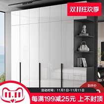 Minimalist and extravagant high gloss UV wardrobe modern minimalist bedroom wood assembly two Four Six door paint home wardrobe