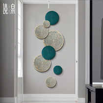 Jingquan new Chinese living room wall decoration sofa background wall hanging corridor porch Wall three-dimensional wood carving wall decoration pendant