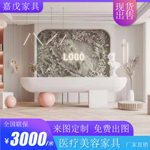 Company front desk desk creative paint paint cashier desk desk desk welcome desk