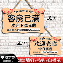 Hotel rooms are full of signs hotel rooms are full of cards welcome to visit today there are rooms open double-sided