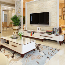 Marble TV cabinet Tea Table Combo Modern Minima telescopic Nordic TV enclosure Living room Small family Type rock plate