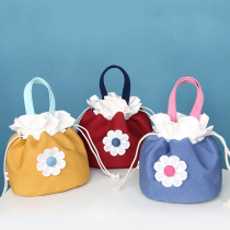 Small fresh and lovely handbag thermal insulation bag office worker lunch box bag student lunch box packaging lunch box bag fashion Joker