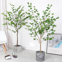 Simulation green plant ornaments Japanese Bell plant decoration fake tree horse drunk Wood living room floor large potted Nordic decoration